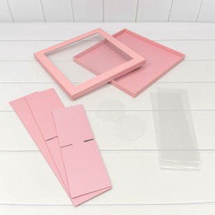 Коробка Квадратная 30*30*10 сборная Розовый 1/14 Арт: 720904/2