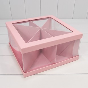 Коробка Квадратная 30*30*15 сборная Розовый 1/14 Арт: 720904/3