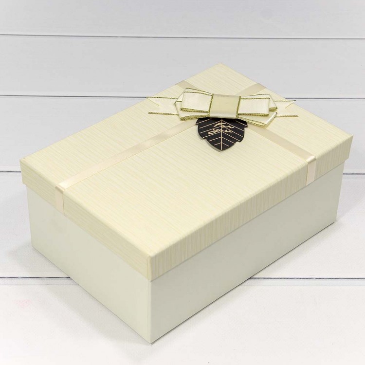 Коробки Прямоугольные Набор 1/3 23*16*9,5 с бантом "For You" Бежевый 1/36 Арт: 7201540/8