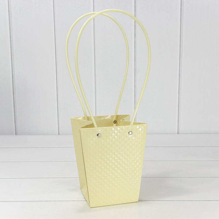 Пакет подарочный "Ваза для цветов" 15,5*13*9,5 260г "Ромбики" Песочный 1/10 1/150 Арт: 000236G/29