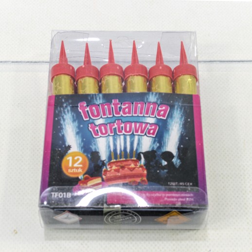 Свечи для торта набор "Фонтан" (12 шт.) 10см 30(±5%)сек Золотой 1/150 Арт: BM410-10