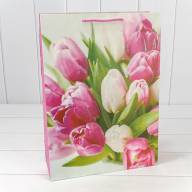 Пакет подарочный с блёстками "Тюльпаны" (микс 311) 30*41,5*12 210г 1/20 1/80 Арт: 000311A - Пакет подарочный с блёстками "Тюльпаны" (микс 311) 30*41,5*12 210г 1/20 1/80 Арт: 000311A