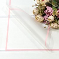Плёнка в листах 57*57 (20 шт.) матовая с цветной рамкой 50мкм Розовый 1/60 Арт: 1632/1