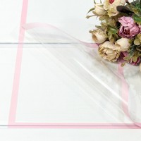 Плёнка в листах 57*57 (20 шт.) глянцевая с цветной рамкой 50мкм Розовый 1/60 Арт: 1633/4
