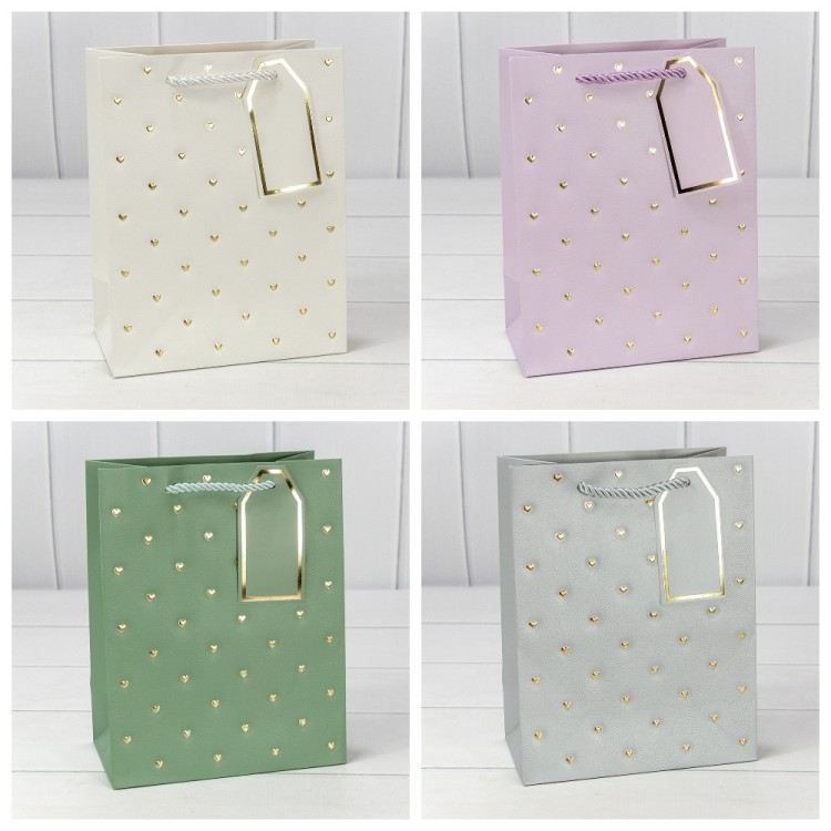 Пакет подарочный с тиснением "Сердечки" (микс 2) 18*23*10 210г 1/20 1/360 Арт: 000545E