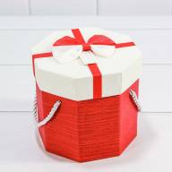 Коробка Восьмиугольная 13,5*13,5*13 с ручками и двухцветным бантиком (микс) 1/4 1/96 Арт: 720521/12 - Коробка Восьмиугольная 13,5*13,5*13 с ручками и двухцветным бантиком (микс) 1/4 1/96 Арт: 720521/12