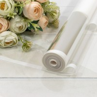 Плёнка 59см 800г глянцевая с окошком 45мкм Белый 1/6 1/12 Арт: 80006/2