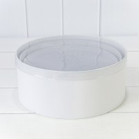 Коробки Круглые Набор 1/3 26,5*11,2 с прозрачной крышкой Белый 1/12 Арт: 720820/1