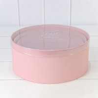 Коробки Круглые Набор 1/3 26,5*11,2 с прозрачной крышкой Розовый 1/12 Арт: 720820/2