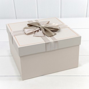 Коробки Квадратные Набор 1/3 21*21*12,3 с бантом Пудровый 1/18 Арт: 721628/1
