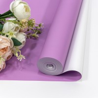 Плёнка 59см 800г матовая двухсторонняя 65мкм Сиреневый/Белый 1/6 1/12 Арт: 80004/0631