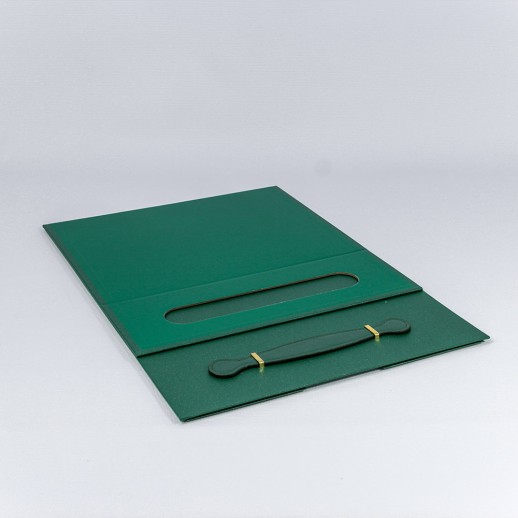 Коробка Прямоугольная 33*25*12 складная на магнитах с ручкой "Люкс" Зелёный 1/32 Арт: 730237/0122