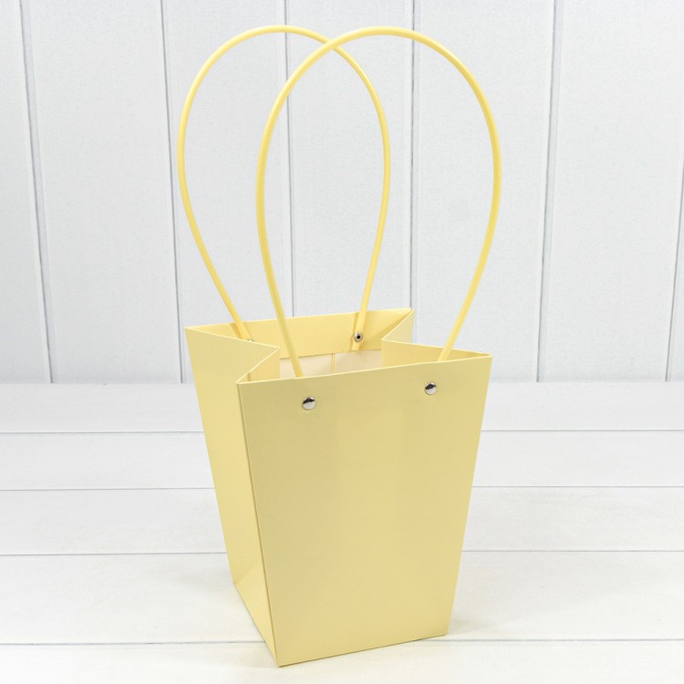 Пакет подарочный "Ваза для цветов" 20*17*12 Песочный 1/10 1/120 Арт: 000170E/7499