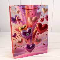 Пакет подарочный с 3D аппликацией "Сердца" (микс 112) 30*41,5*12 210г 1/20 1/80 Арт: 000112A - Пакет подарочный с 3D аппликацией "Сердца" (микс 112) 30*41,5*12 210г 1/20 1/80 Арт: 000112A