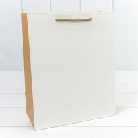 Пакет подарочный Белый/Крафт 26*32*13 230г 1/20 1/240 Арт: 000200C-1