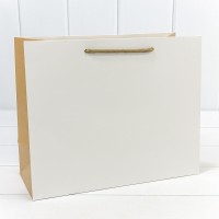 Пакет подарочный Белый/Крафт 32*26*13 230г 1/20 1/240 Арт: 000200CA-1
