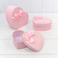 Коробки "Сердце" Набор 1/3 22,2*19,5*9 с бантом "Just For You" Розовый 1/12 Арт: 720621/2 - Коробки "Сердце" Набор 1/3 22,2*19,5*9 с бантом "Just For You" Розовый 1/12 Арт: 720621/2