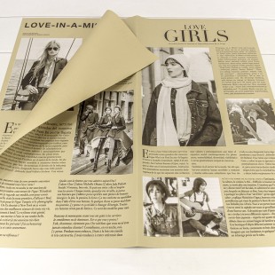 Плёнка в листах 56,5*56,5 (20 шт.) матовая "Газета GIRLS" 65мкм Бежевый 1/60 Арт: 1616/4248