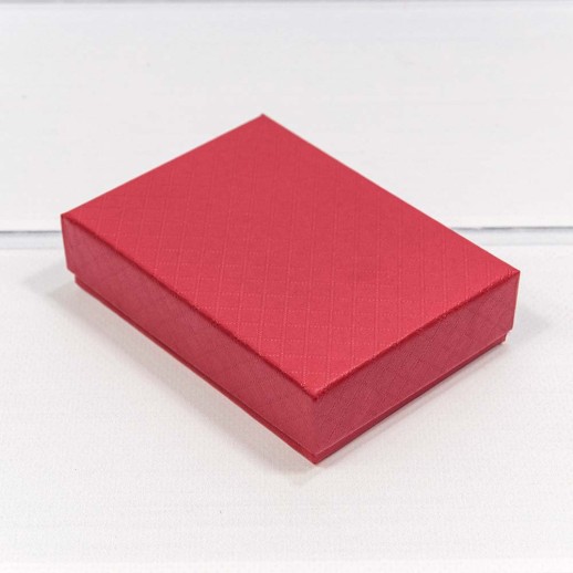 Коробка Прямоугольная 11*8*3,4 "Ромбики" Красный 1/12 1/240 Арт: 612118/1