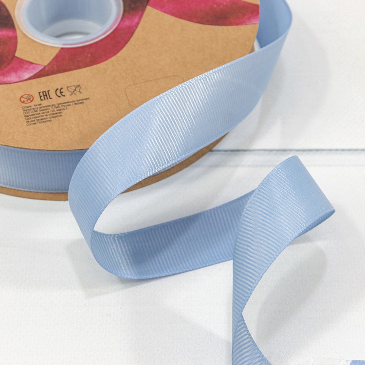 Лента Репсовая 2,5см*100ярд Класс А Светло-синий 1/8 1/32 Арт: 597-25/81