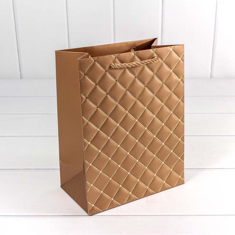 Пакет подарочный "Ромб" Бронзовый 18*23*10 210г 1/20 1/160 Арт: 000391E/4