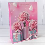 Пакет подарочный с 3D аппликацией "Гвоздики" (микс 260) 30*41,5*12 210г 1/20 1/80 Арт: 000260A - Пакет подарочный с 3D аппликацией "Гвоздики" (микс 260) 30*41,5*12 210г 1/20 1/80 Арт: 000260A