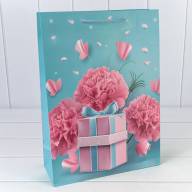 Пакет подарочный с 3D аппликацией "Гвоздики" (микс 260) 30*41,5*12 210г 1/20 1/80 Арт: 000260A - Пакет подарочный с 3D аппликацией "Гвоздики" (микс 260) 30*41,5*12 210г 1/20 1/80 Арт: 000260A