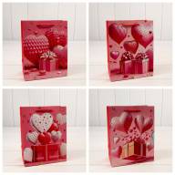 Пакет подарочный с тиснением "Сердца" (микс 110) 18*23*10 210г 1/20 1/360 Арт: 000110E - Пакет подарочный с тиснением "Сердца" (микс 110) 18*23*10 210г 1/20 1/360 Арт: 000110E