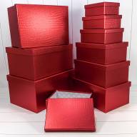 Коробки Прямоугольные Набор 1/10 50*35*25 &quot;Кожа крокодила&quot; матовый Красный 1/1 Арт: 7210808/0086 - Коробки Прямоугольные Набор 1/10 50*35*25 "Кожа крокодила" матовый Красный 1/1 Арт: 7210808/0086